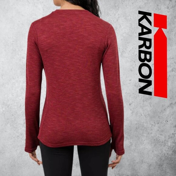 Karbon | Thermolite Long Sleeve Active Top | Red| NWT - Picture 3 of 4